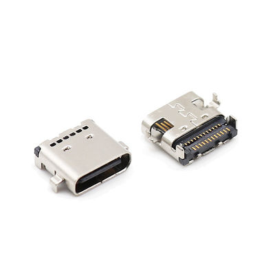 El tipo de hundimiento tipo femenino conector USB de SMT USB de C mecanografía el zócalo del Alfiler de C 24