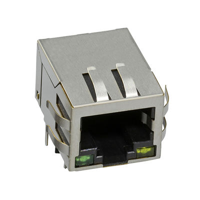 Solo conector portuario del PWB de Tab Down 8 Alfiler FeMasculino RJ45 con Ethernet del filtro