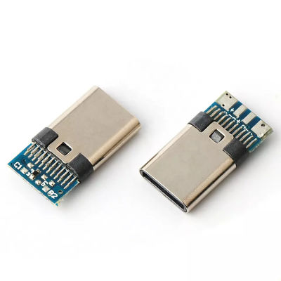 Conectores USB TIPO C Enchufe 24pin Alambre de soldadura de 4 núcleos con zócalo macho de PCB