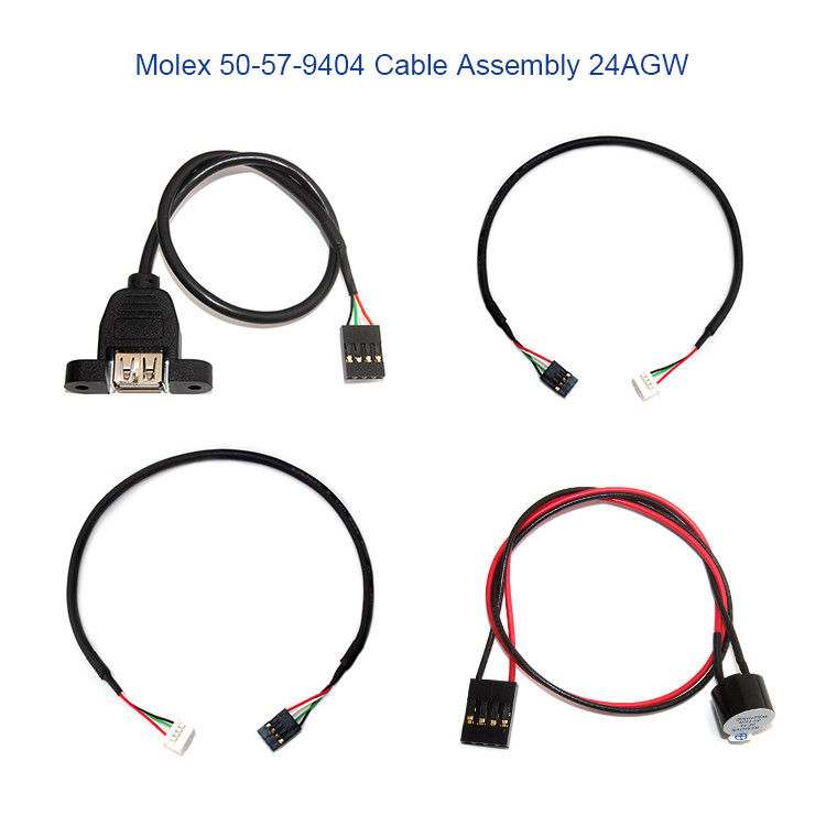 Arnés de cable de encargo de Molex 50-57-9404 con SL 2.54m m 4 conector de la manera 70066