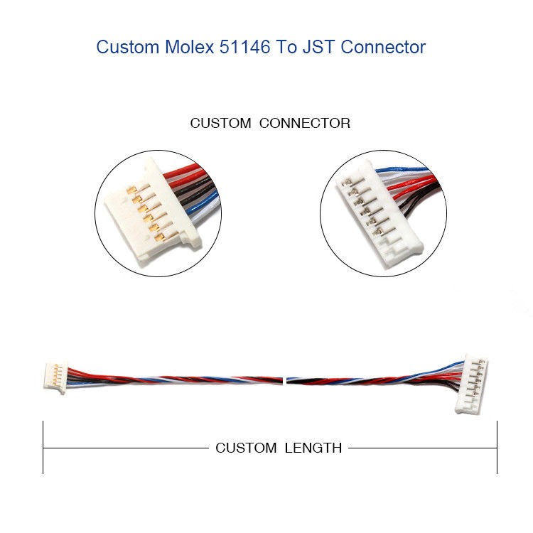 arnés de cable eléctrico MOLEX 51146 1.25m m de 5P 6P con el tenedor de la vivienda de A1254 SMD