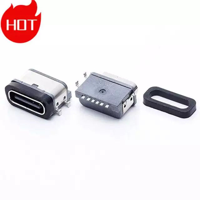 Conector de carga tipo C Micro Mini Usb a prueba de agua 24pin con carcasa de metal