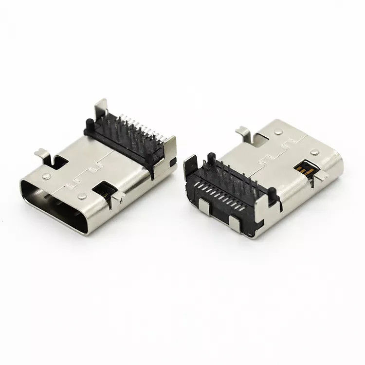 Conector hembra USB de aleación de cobre Tipo SMT 24Pin USB 3.1 C Socket