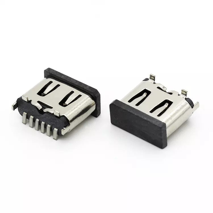Tipo hembra vertical de SMT del zócalo de Jack del conector del USB 3.1 C 6P para el teléfono móvil