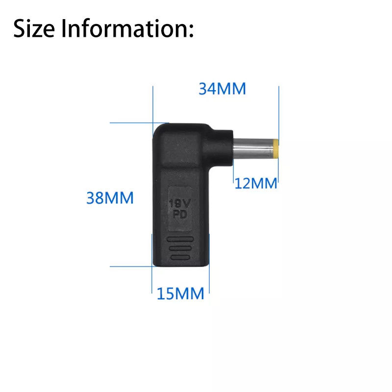 USB tipo C hembra a DC 5525 convertidor macho PD Decoy Spoof Trigger Plug Jack