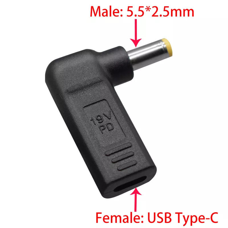 USB tipo C hembra a DC 5525 convertidor macho PD Decoy Spoof Trigger Plug Jack