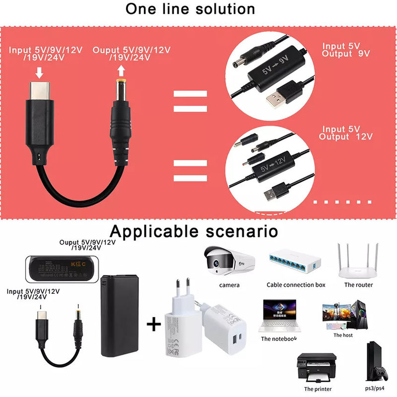 DC 15v Tipo 20V Convertidor Usb C Pd Trigger 5525mm
