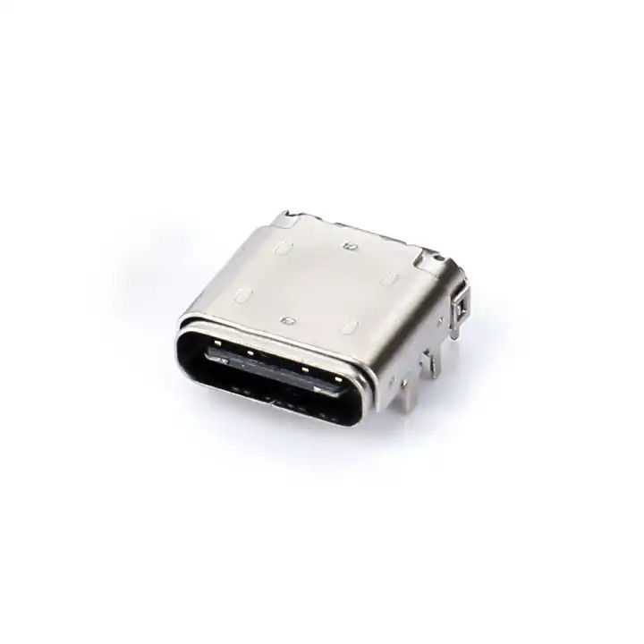 Conector USB tipo C de 24 pines DIP+SMT 3.4 enchufe frontal y parche trasero para el cable de carga