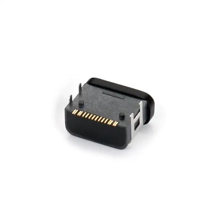 Puerto hermético de 16 pines USB Tipo C Conector femenino SMT Cuatro pines DIP en el enchufe de la placa