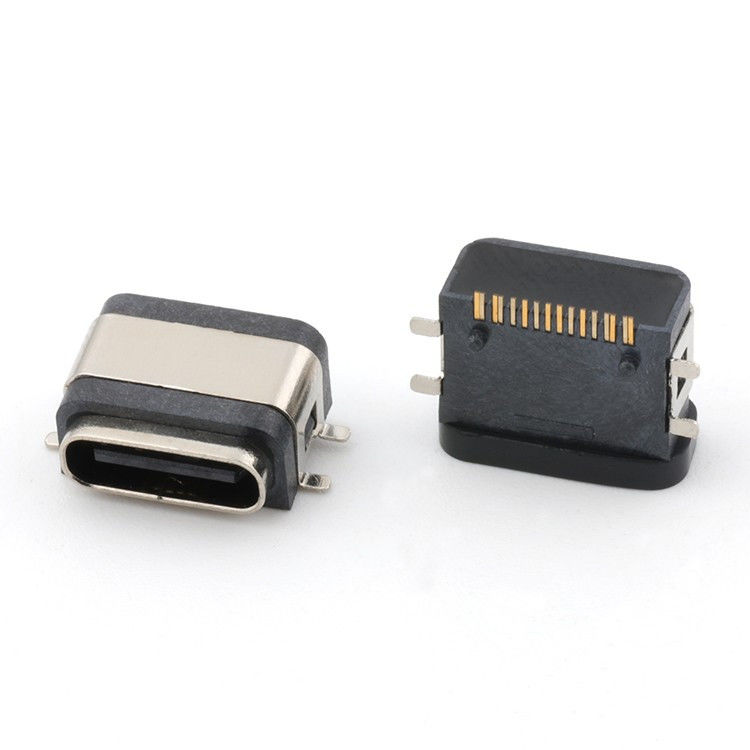 USB 16 pines resistente al agua IPX8 Tipo C Conector femenino SMT AC DC 5V Voltagem nominal