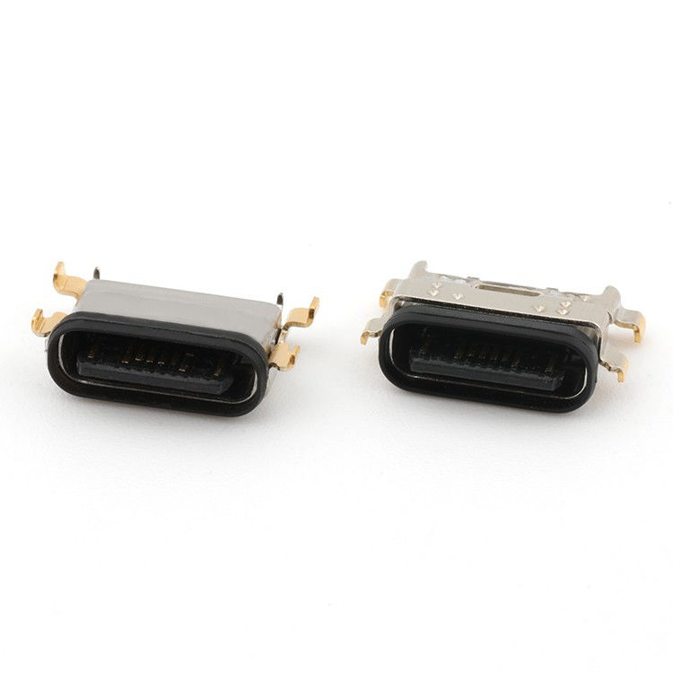 Conector USB C de 16 pines de tipo C femenino de montaje medio 1.13 mm IPX8 a prueba de agua con LIM