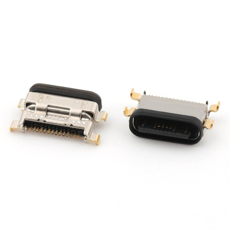 Conector USB C de 16 pines de tipo C femenino de montaje medio 1.13 mm IPX8 a prueba de agua con LIM