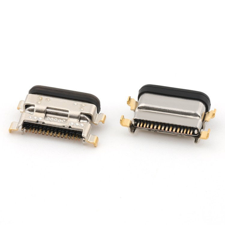 Conector USB C de 16 pines de tipo C femenino de montaje medio 1.13 mm IPX8 a prueba de agua con LIM