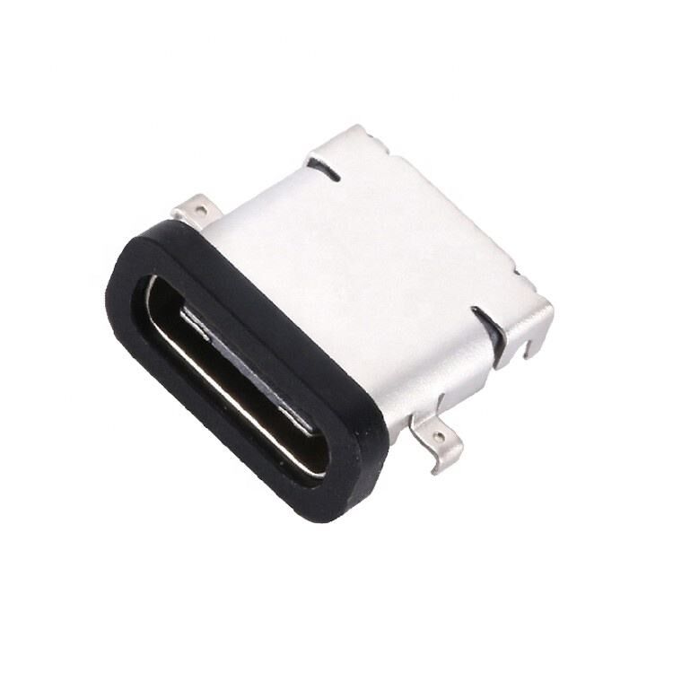 Conector femenino de 24 pines de USB 3.1 tipo C a prueba de agua Conector horizontal SMT DIP