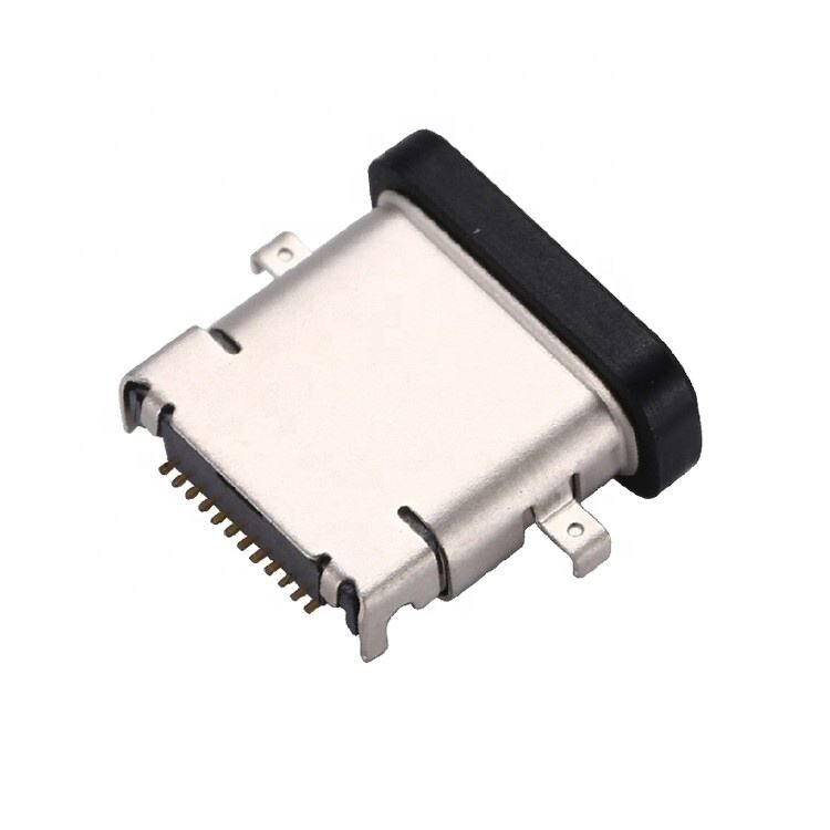 Conector femenino de 24 pines de USB 3.1 tipo C a prueba de agua Conector horizontal SMT DIP