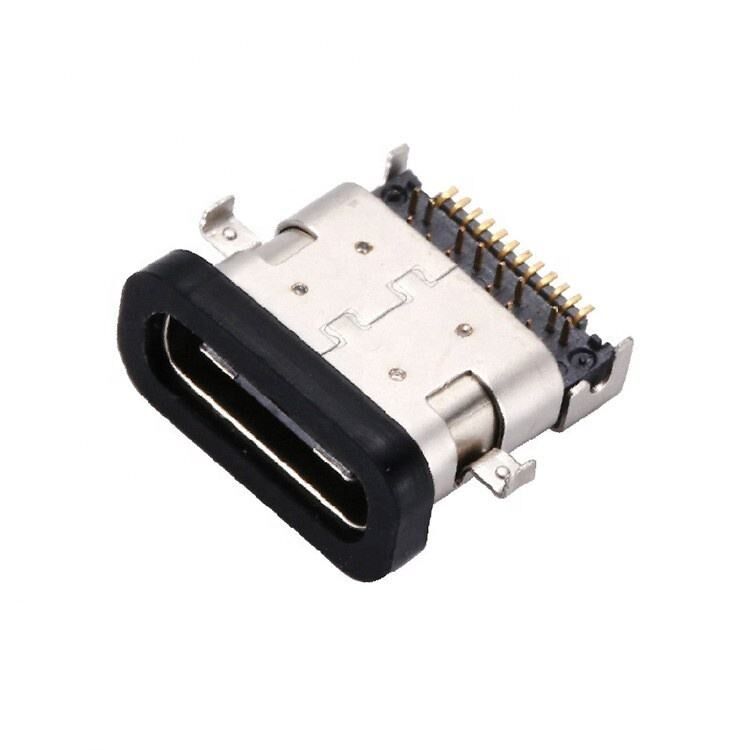 Conector femenino de 24 pines de USB 3.1 tipo C a prueba de agua Conector horizontal SMT DIP