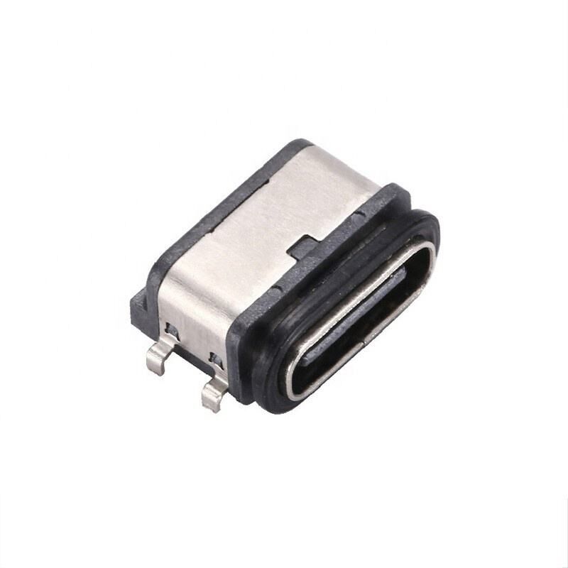 Tipo C 6 pines Femenino IPX7 Conector USB a prueba de agua Transmisión de datos de montaje SMT horizontal
