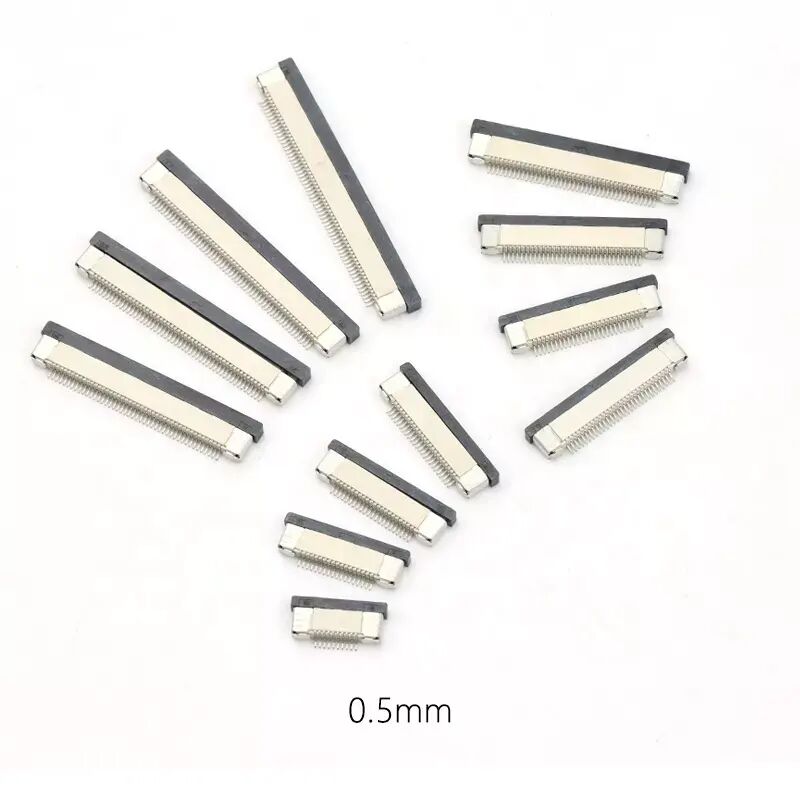Conector FPC 0.5mm de Paso Horizontal SMT Tipo Flip-lock Contacto Superior Inferior Arriba Abajo 4-60 pines