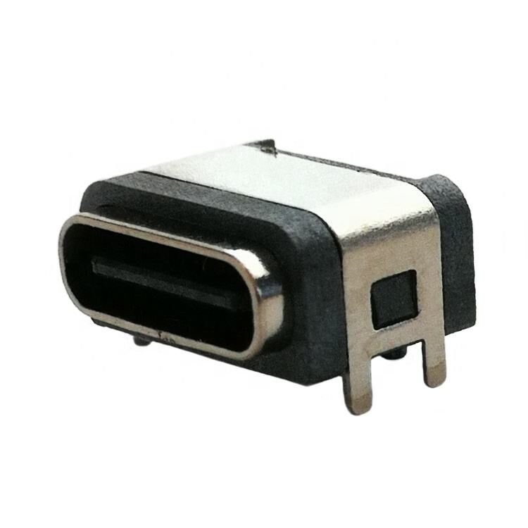 Conector USB impermeable IP67, conector hembra USB tipo C de 6 pines para montaje en superficie horizontal