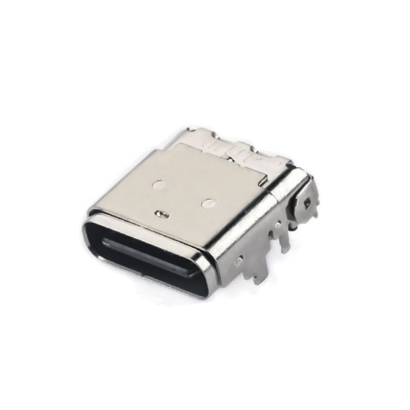Conector de receptores híbridos femenino de ángulo recto 24PIN USB 3.1 tipo C para carga telefónica y transferencia rápida de datos