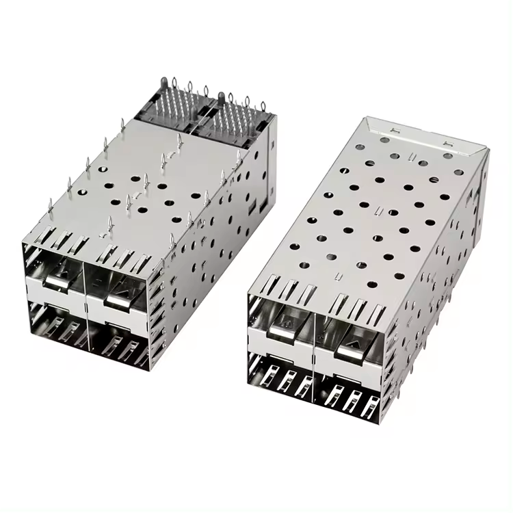 Cubierta de puerto 2X2 para jaula QSFP SFP con tubo de luz XFP CFP Sfp Cubierta antipolvo para módulo de fibra óptica