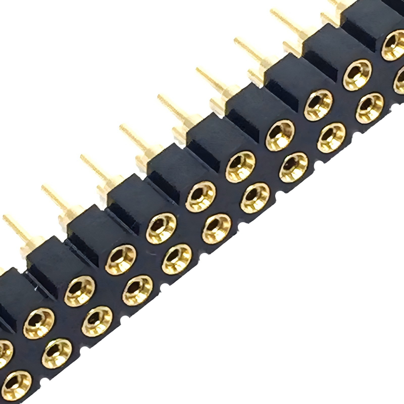 2.54mm máquina suiza encabezado femenino redondeado 4pin 16pin 20pin 32pin 40pin banda redonda de pin doble de una sola fila conector de toma