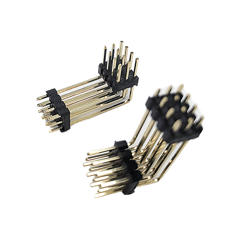 2.54mm Pitch doble fila conector de cabeza de alfiler masculino PCB recta de oro con chapa de cabeza