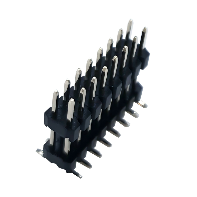 Conector macho de cabezal de pines de doble fila con paso de 2.54 mm, tipo SMT