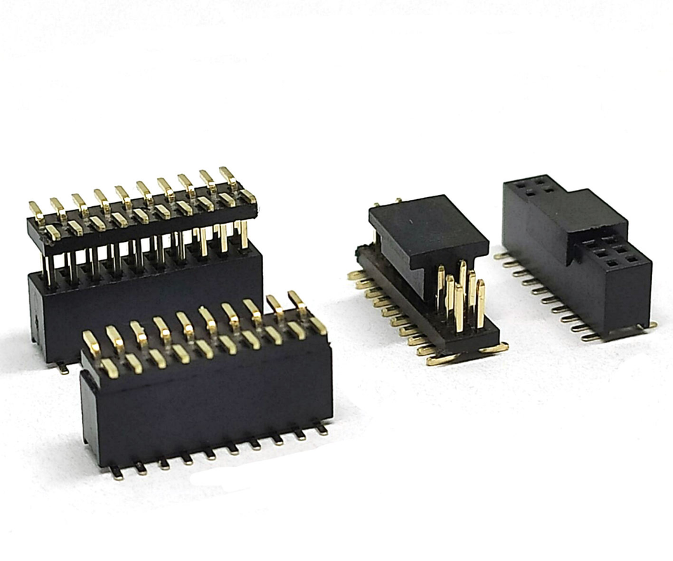 Cabezal de pines hembra y macho SMT de 20 pines con paso de 1,27 mm para PCB