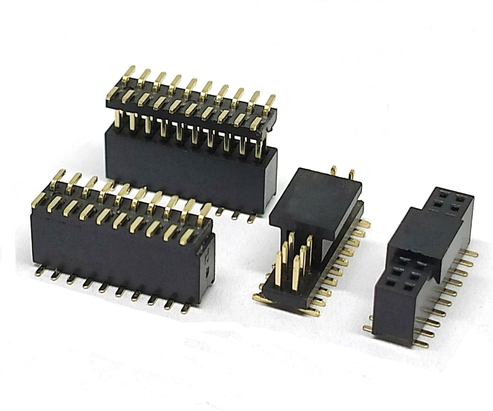 Cabezal de pines hembra y macho SMT de 20 pines con paso de 1,27 mm para PCB