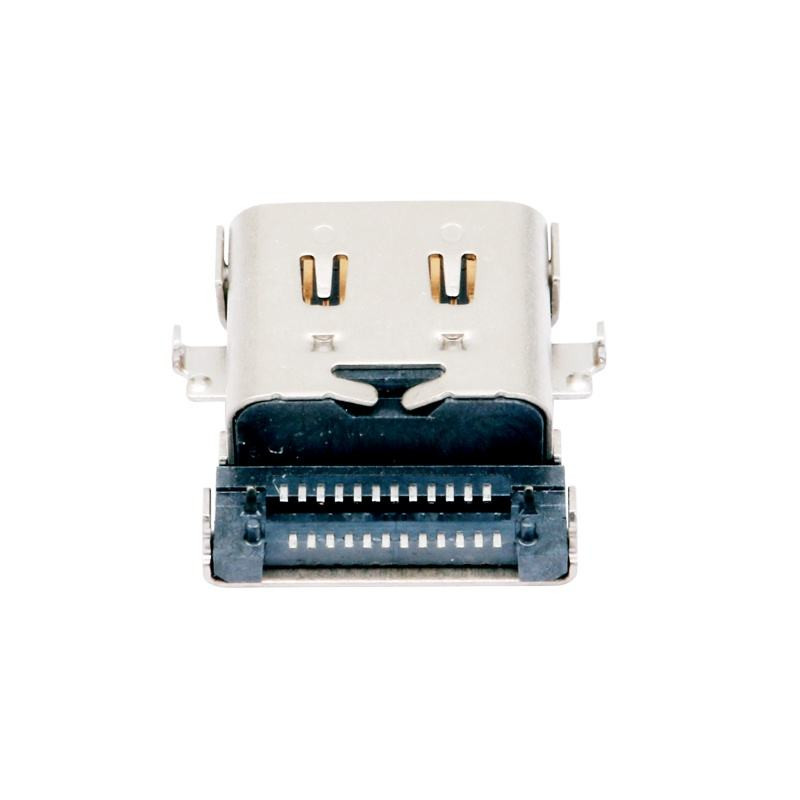 Conector hembra para PCB SMT DIP de 24 pines U4 impermeable USB 3.2 Tipo C de 40 Gbps personalizado con chapado en oro y corriente de 5 A