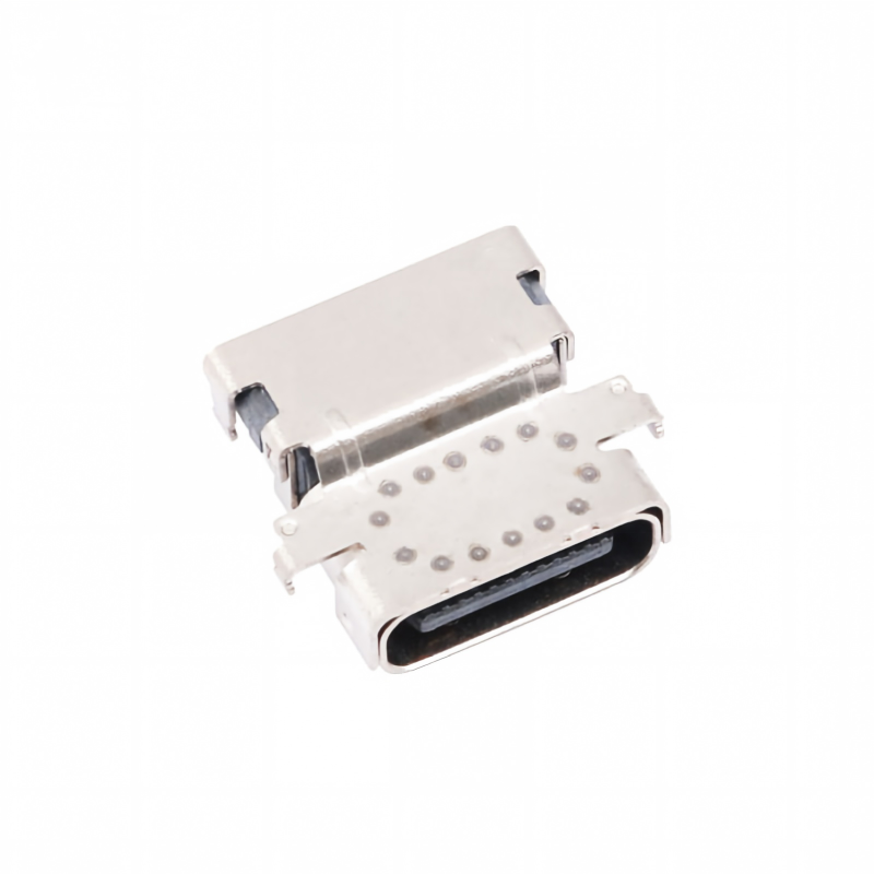 Conector hembra para PCB SMT DIP de 24 pines U4 impermeable USB 3.2 Tipo C de 40 Gbps personalizado con chapado en oro y corriente de 5 A