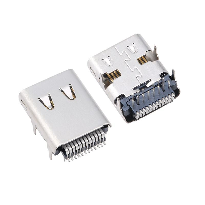 Fábrica de conectores USB 3.2 Tipo C personalizados de 40 Gbps impermeables, zócalo U4 de 24 pines SMT DIP PCB hembra y macho