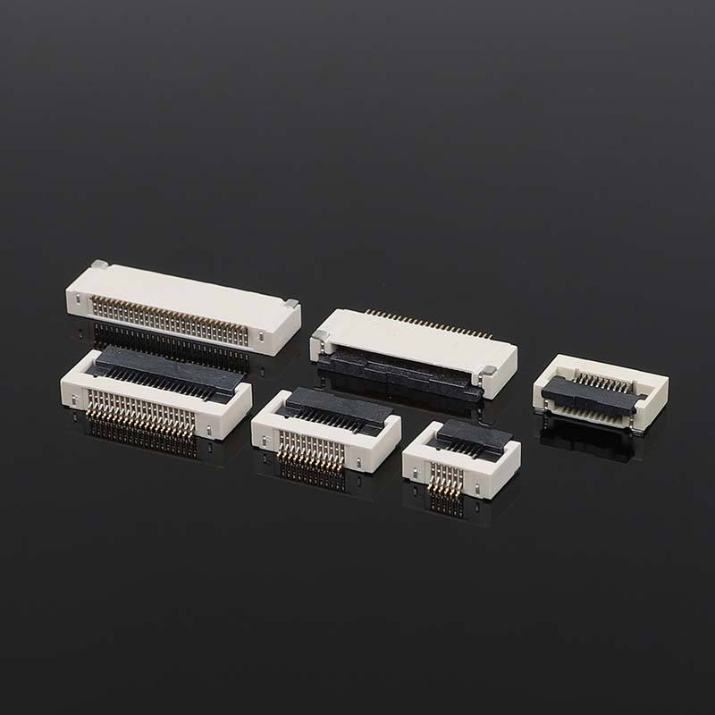 0.5mm Pitch Butterfly Lock FFC/FPCH Conector Conexión horizontal inferior con 2,55H de altura tapa de vuelta para electrónica Flat Flex