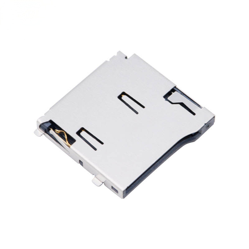 Zócalo para tarjeta Micro SD / TF de 8 pines | Alternativa a Molex 472192001 | Conector SMT de tapa abatible (bisagra) H1.8mm