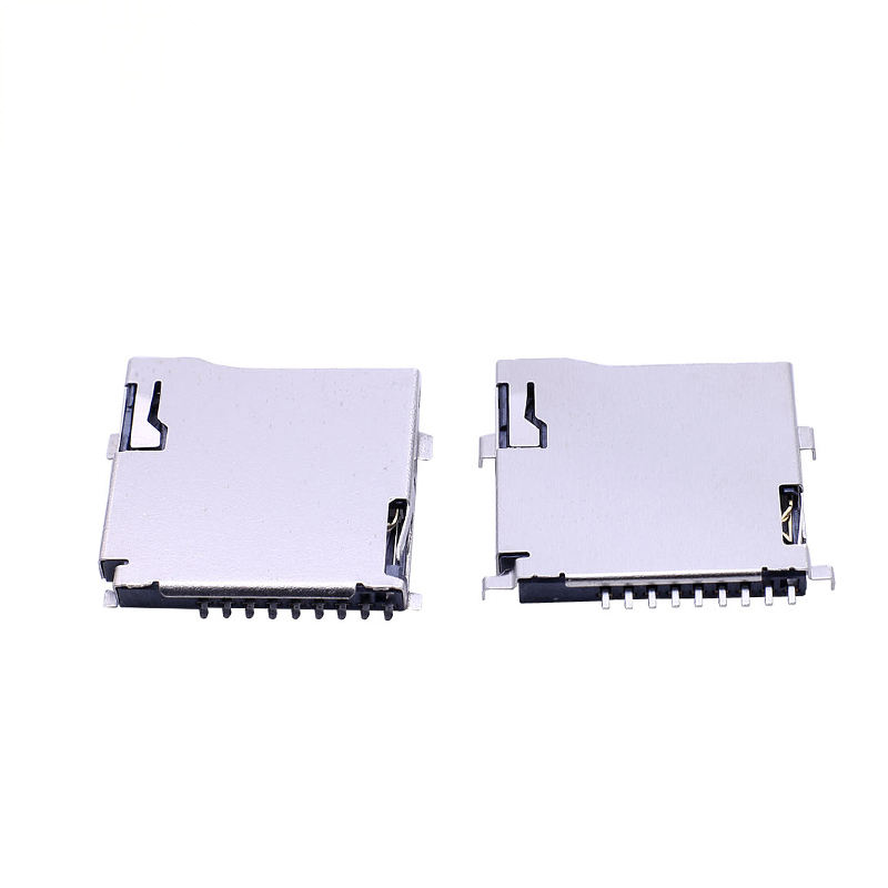 For DM3 Series 9P Pin Micro SD Card Connector Push-Push SMT T-Flash Type with External Welding SUS Shell for PCB Applications