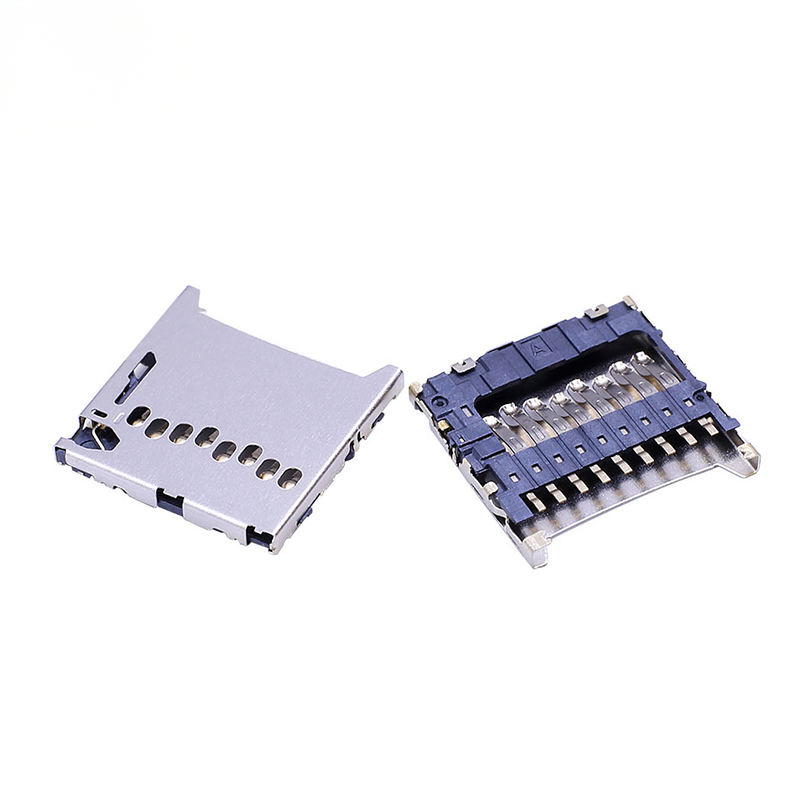 TF Card 8P con pin CD H1.3 Soporte de tarjeta Micro SD de acero inoxidable Conector electrónico USB para aplicaciones de PCB