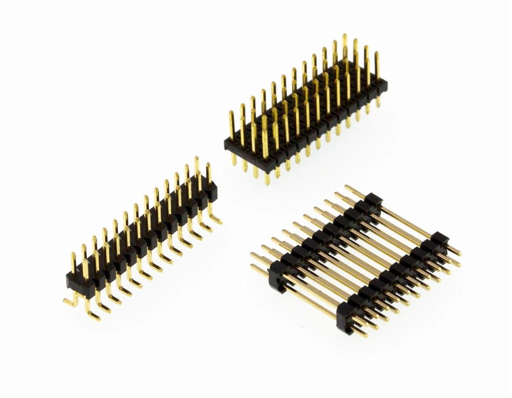 2.54mm Pitch doble fila conector de cabeza femenino 2x2-15 Pin PBT Material AWG # 24- # 28