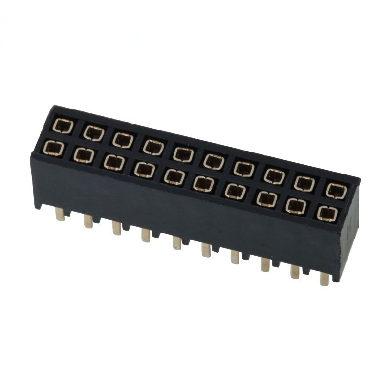 Conector hembra DIP de 2.54 mm de paso, fila doble, hembra, recto