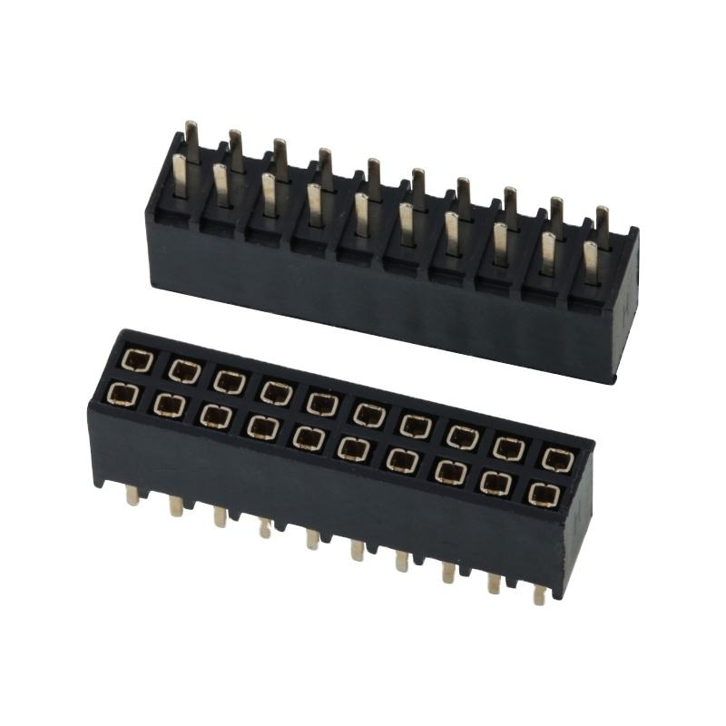 Conector hembra DIP de 2.54 mm de paso, fila doble, hembra, recto