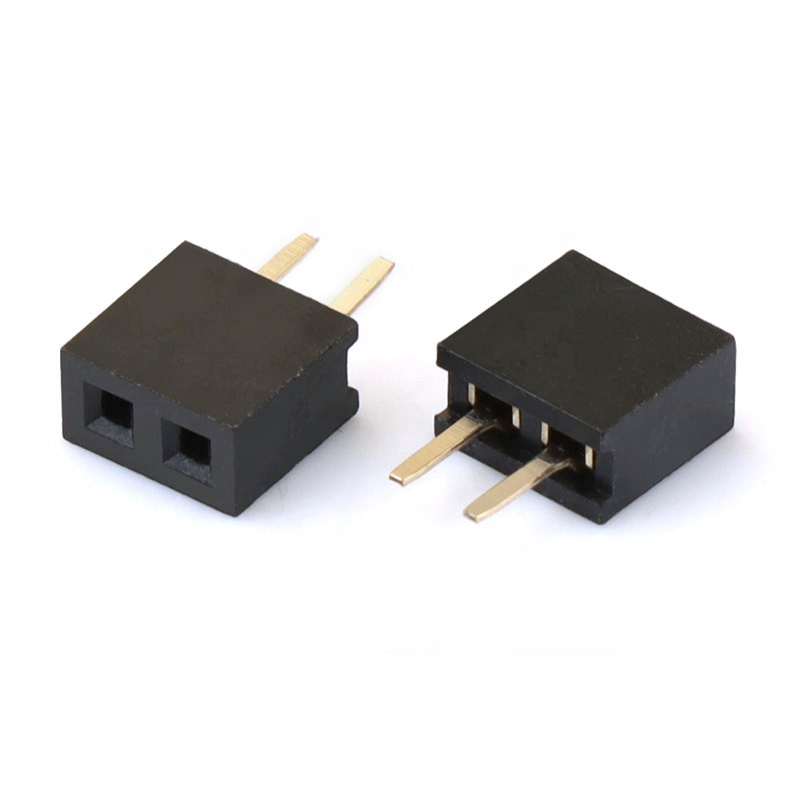 Conector de cabezal de pin hembra vertical DIP de 2 mm y 2 pines, fila única 1*2P, conector de cabezal de pin hembra de 2.0 mm