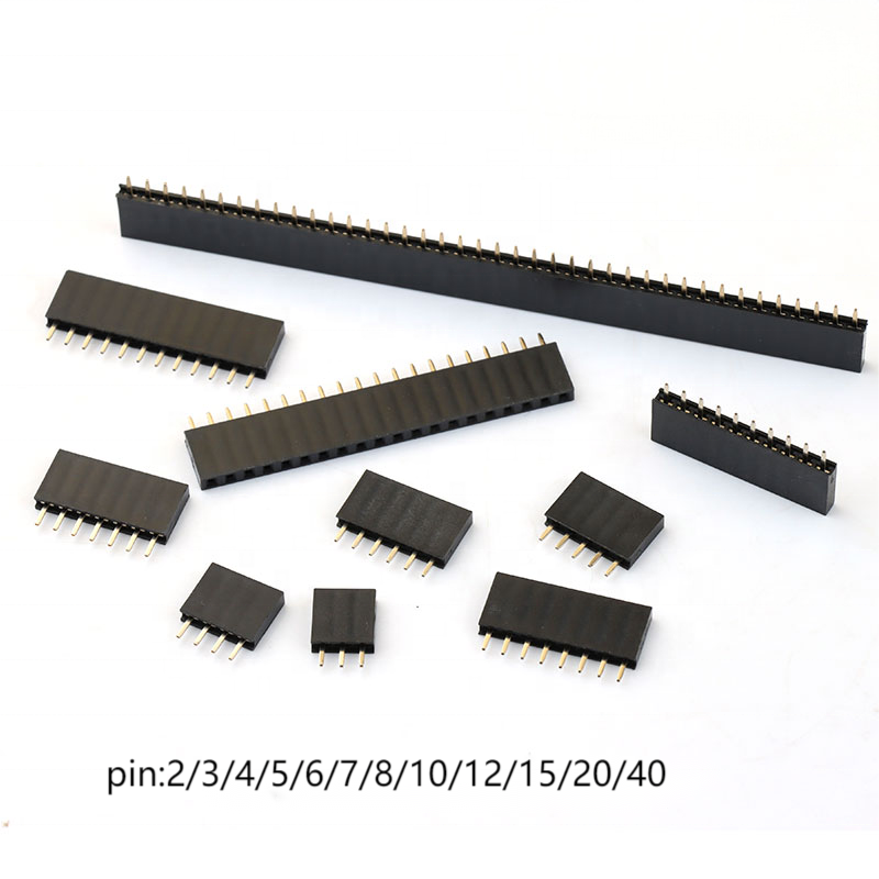 Conector de cabezal de pin hembra vertical DIP de 2 mm y 2 pines, fila única 1*2P, conector de cabezal de pin hembra de 2.0 mm