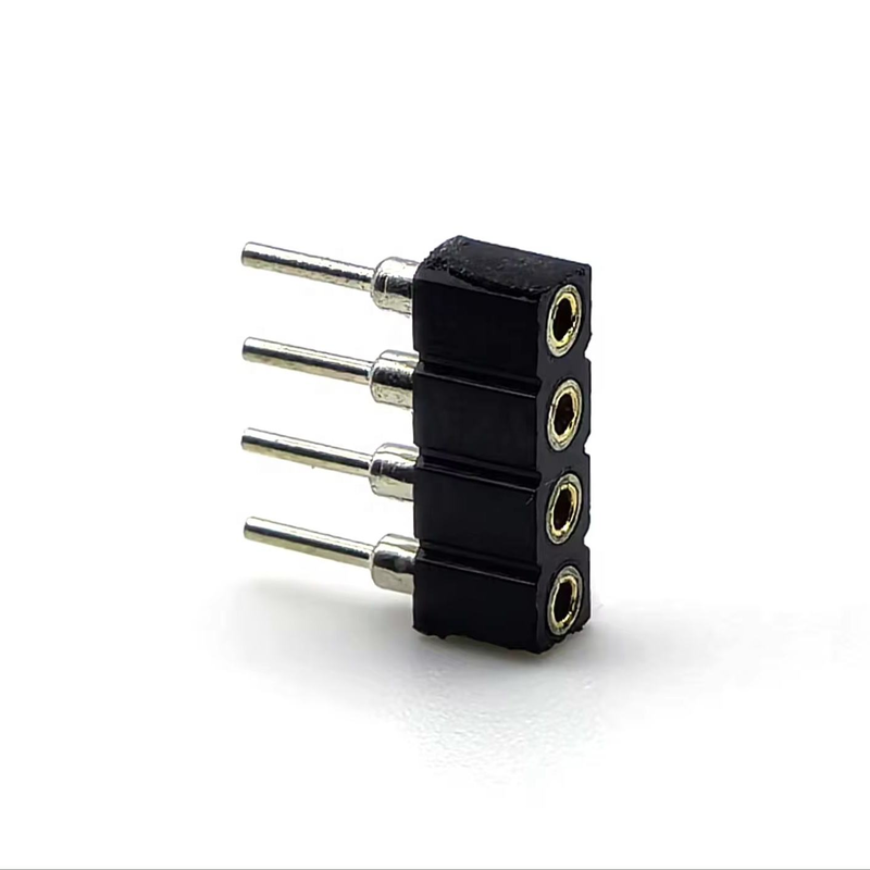 Conector de cabezal redondo hembra DIN de latón de paso de 2,54 mm, carcasa de PPS H3,0 mm 1*4P para PCBA