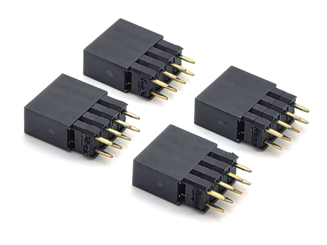 2.54mm Pitch DIN de latón Conector de cabezal femenino de doble fila 2mm H2.0 PCB Nylon 600V 3A H12.5mm 2*4P