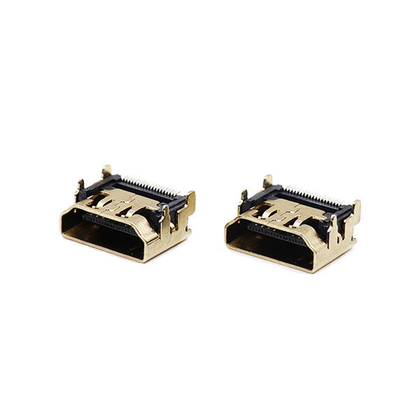 Tipo del perno de los conectores de cable de UL94V-0 HDMI 19 un tipo SGS de SMT del conector sin el oído