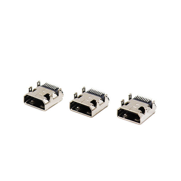 El oro plateó el tipo micro conector hembra del perno aderezo+SMT d de los conectores de cable de HDMI 19