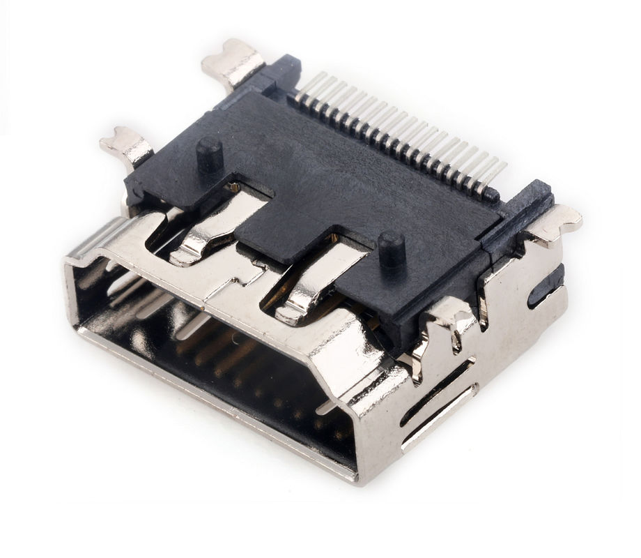 El zócalo horizontal SMT femenino del PWB de HDMI mecanografía a conector 10000 ciclos