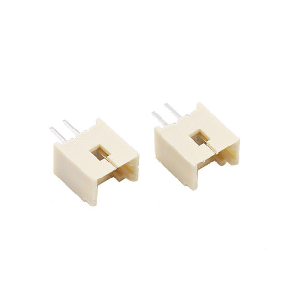 Contacto de cobre amarillo 2 Alfiler FeMasculino Encabezamiento del conector de la caja de la oblea de la echada de la barra 1.25m m de PBT