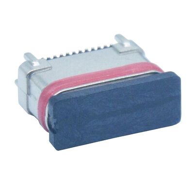 Conector hembra tipo C de metalurgia de polvo de zinc vertical SMD impermeable de 24 pines, enchufe de puerto de carga USB